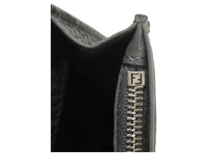 Fendi Gray Embossed Leather Long Wallet Brown - view 14