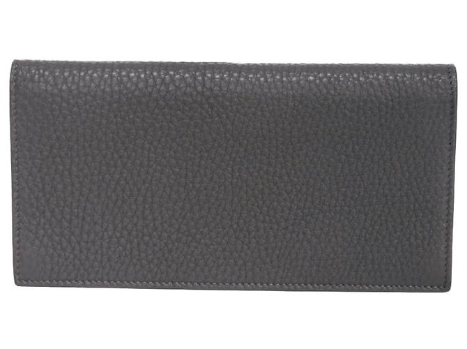 Fendi Gray Embossed Leather Long Wallet Brown - view 3