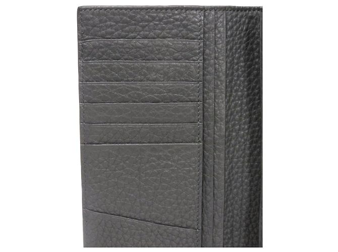 Fendi Gray Embossed Leather Long Wallet Brown - view 6