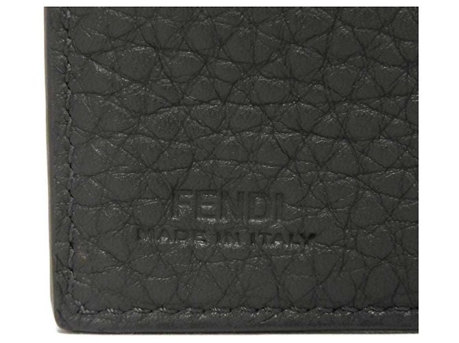Fendi Gray Embossed Leather Long Wallet Brown - view 7