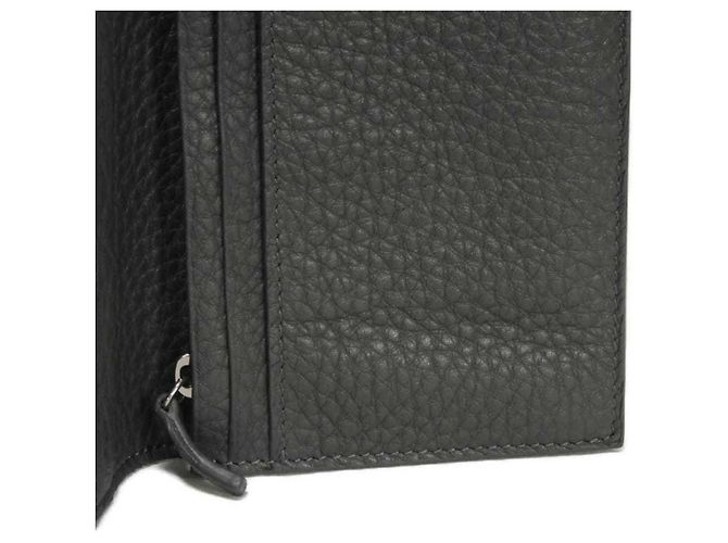 Fendi Gray Embossed Leather Long Wallet Brown - view 9