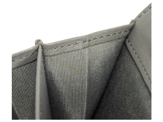 Cartera bi-fold Chanel en piel de cordero gris Castaño - vista 11