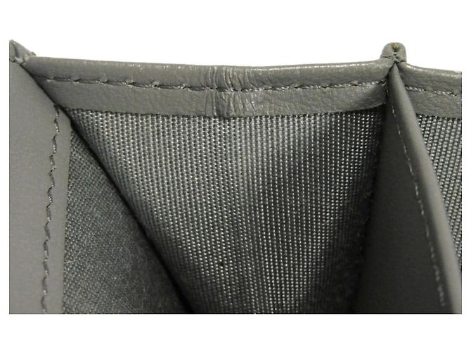 Cartera bi-fold Chanel en piel de cordero gris Castaño - vista 12