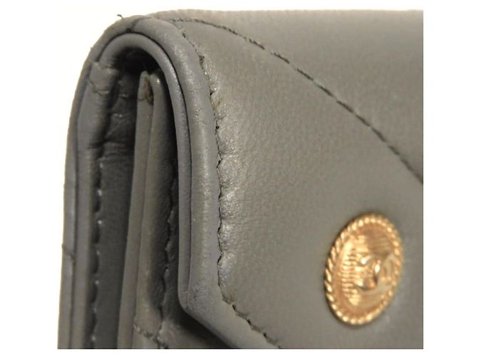 Cartera bi-fold Chanel en piel de cordero gris Castaño - vista 15