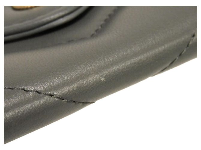 Cartera bi-fold Chanel en piel de cordero gris Castaño - vista 16