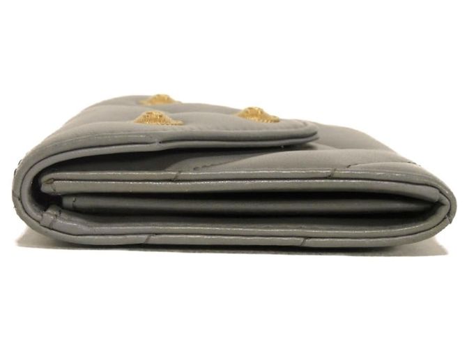 Cartera bi-fold Chanel en piel de cordero gris Castaño - vista 18