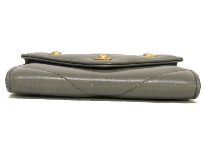 Cartera bi-fold Chanel en piel de cordero gris Castaño - vista 19