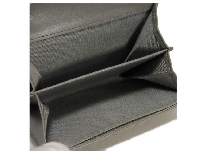 Cartera bi-fold Chanel en piel de cordero gris Castaño - vista 8