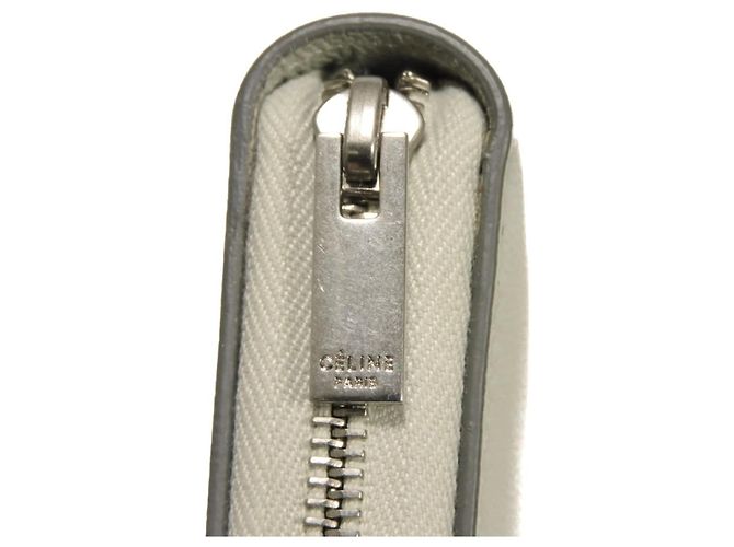 Céline Celine Large Multifunktionsgeldbörse mit Reißverschluss Braun Weiß - Ansicht 16