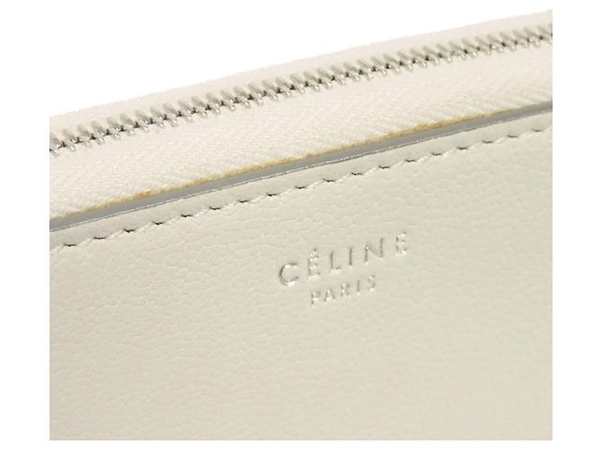 Céline Celine Large Multifunktionsgeldbörse mit Reißverschluss Braun Weiß - Ansicht 19