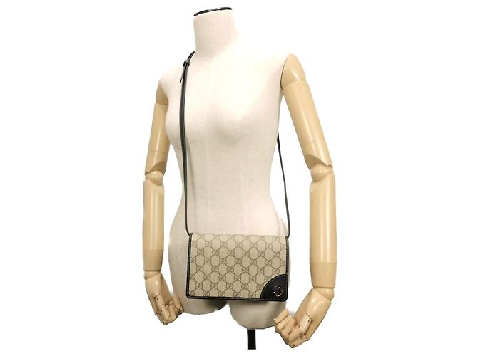 Borsa a tracolla Gucci GG Supreme Nero Beige - vista 2