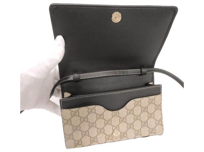 Borsa a tracolla Gucci GG Supreme Nero Beige - vista 4