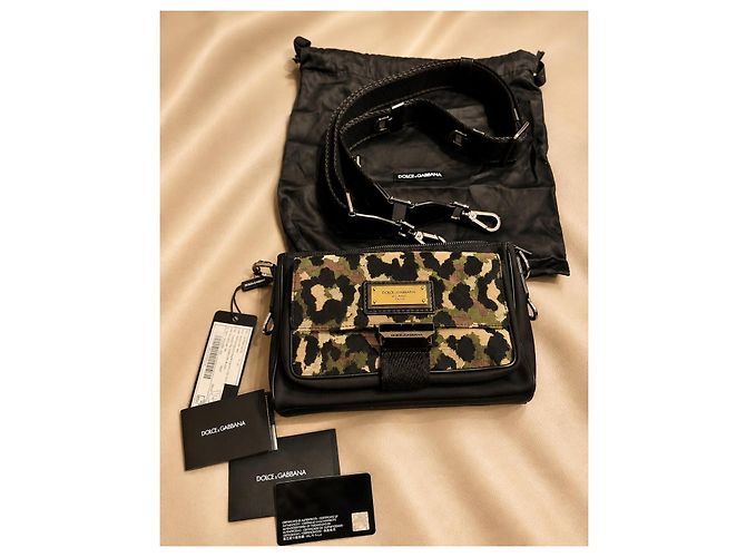 Borsa a tracolla Dolce & Gabbana Jacquard Leopardato Camouflage Nero Multicolore - vista 3