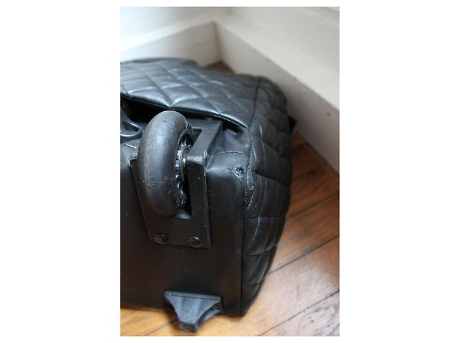 Chanel Trolley Cocoon in pelle d'agnello nera matelassé Nero - vista 11