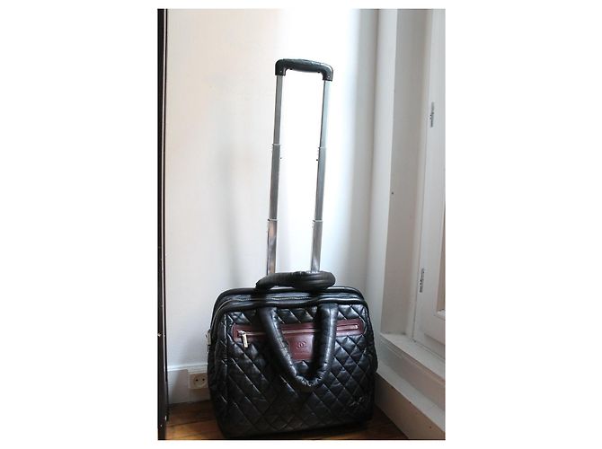 Chanel Trolley Cocoon in pelle d'agnello nera matelassé Nero - vista 2