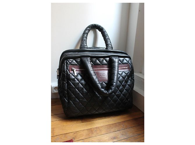 Chanel Trolley Cocoon in pelle d'agnello nera matelassé Nero - vista 3