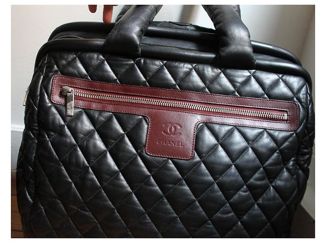 Chanel Trolley Cocoon in pelle d'agnello nera matelassé Nero - vista 4