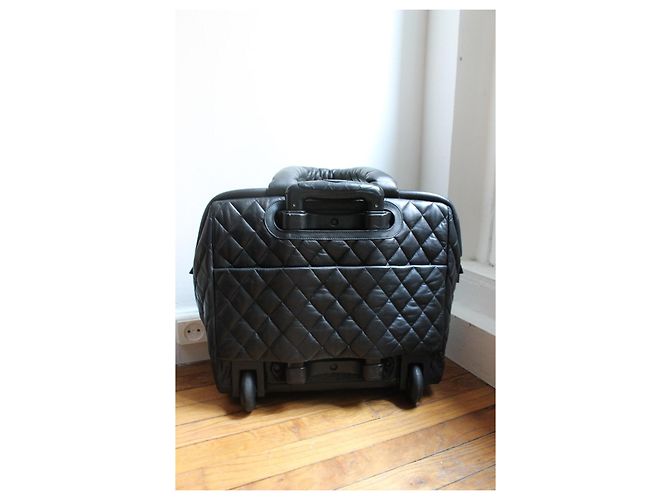 Chanel Trolley Cocoon in pelle d'agnello nera matelassé Nero - vista 6