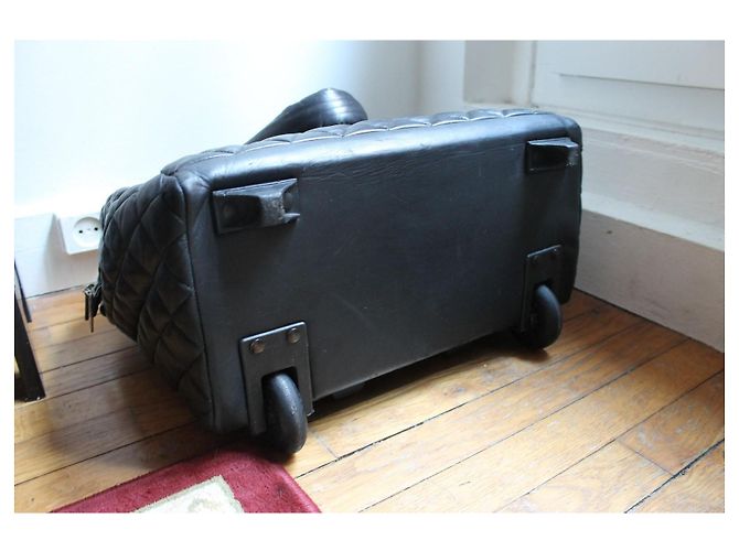 Chanel Trolley Cocoon in pelle d'agnello nera matelassé Nero - vista 9