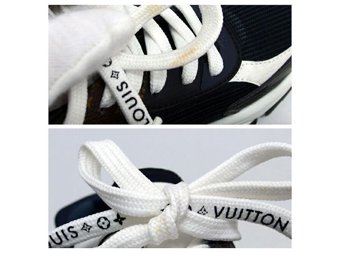 Sneakers Dad Louis Vuitton LV Circle Run 55 Line Nero Bianco Marrone scuro - vista 10