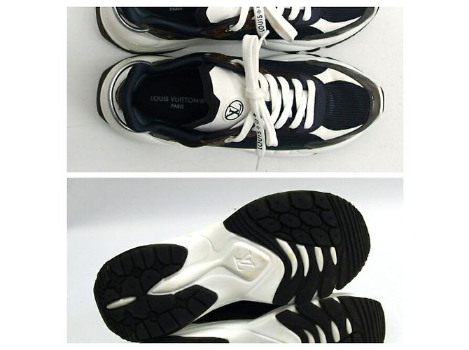 Sneakers Dad Louis Vuitton LV Circle Run 55 Line Nero Bianco Marrone scuro - vista 6