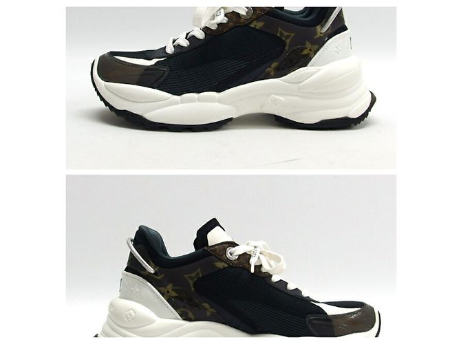 Sneakers Dad Louis Vuitton LV Circle Run 55 Line Nero Bianco Marrone scuro - vista 7