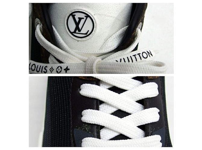 Sneakers Dad Louis Vuitton LV Circle Run 55 Line Nero Bianco Marrone scuro - vista 9
