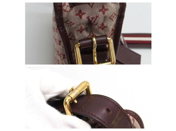 Borsa a tracolla Louis Vuitton Monogram Mini Lin Busas Marie-Kate Rosso Bordò Fuschia - vista 8