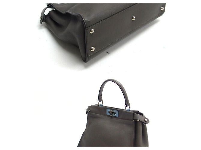 Borsa a spalla Fendi Peekaboo Regular Marrone - vista 4