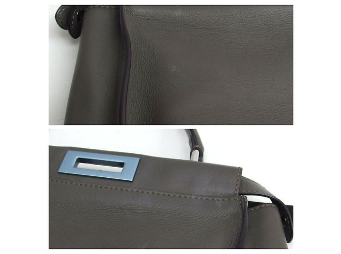 Borsa a spalla Fendi Peekaboo Regular Marrone - vista 7