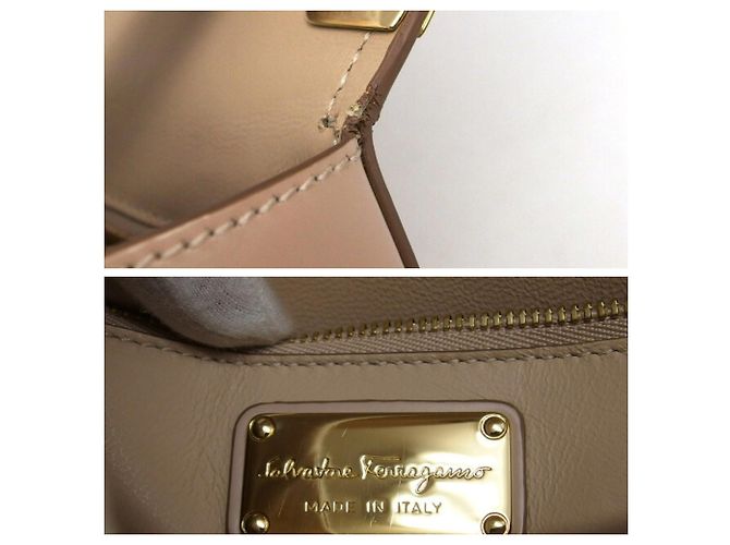 Borsa a tracolla Salvatore Ferragamo Vara Ribbon Anna Beige - vista 10