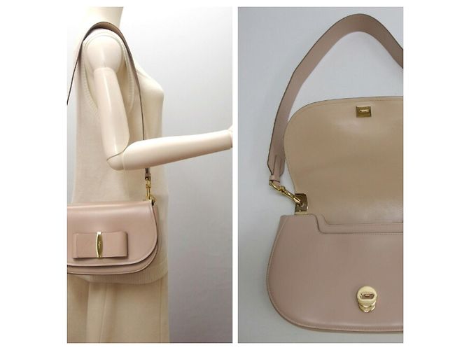 Borsa a tracolla Salvatore Ferragamo Vara Ribbon Anna Beige - vista 3
