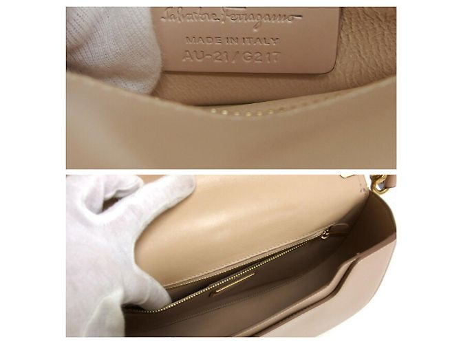 Borsa a tracolla Salvatore Ferragamo Vara Ribbon Anna Beige - vista 5