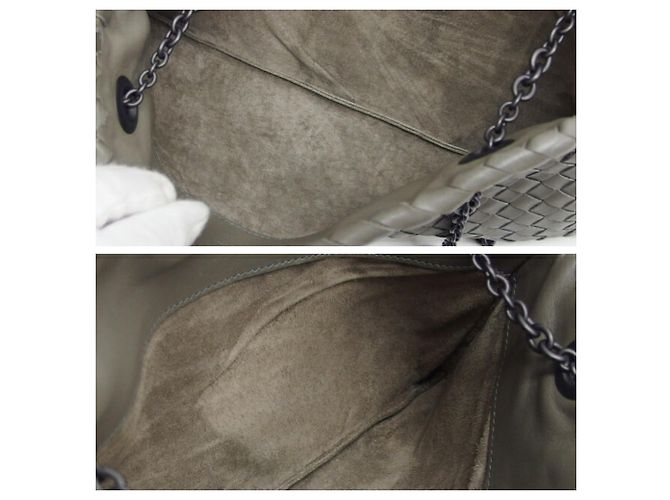 Borsa a tracolla Bottega Veneta Intrecciato con catena Marrone - vista 10