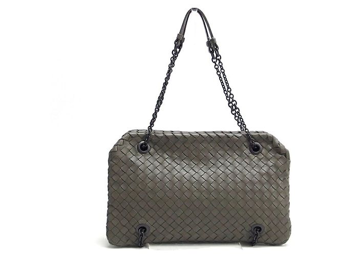 Borsa a tracolla Bottega Veneta Intrecciato con catena Marrone - vista 2
