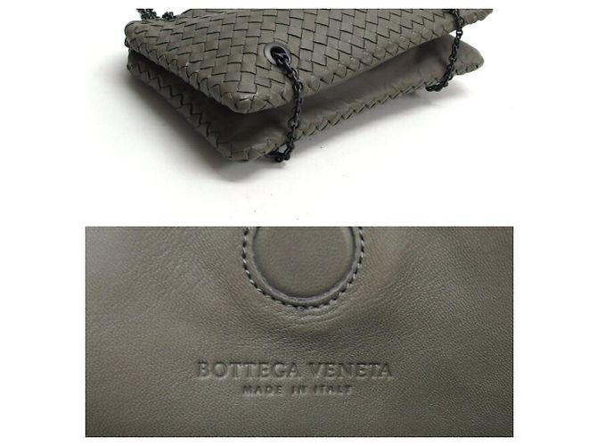 Borsa a tracolla Bottega Veneta Intrecciato con catena Marrone - vista 4