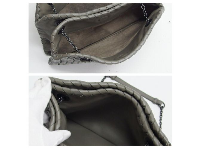 Borsa a tracolla Bottega Veneta Intrecciato con catena Marrone - vista 5