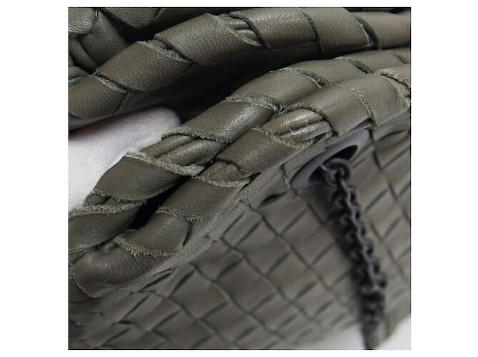 Borsa a tracolla Bottega Veneta Intrecciato con catena Marrone - vista 9