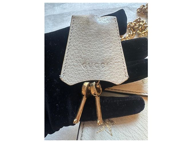 Gucci Borsa a tracolla Padlock Bee e Star Beige - vista 10