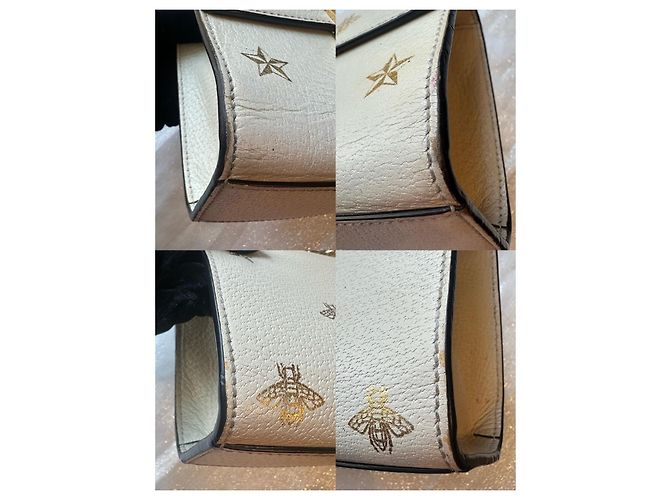 Gucci Borsa a tracolla Padlock Bee e Star Beige - vista 9