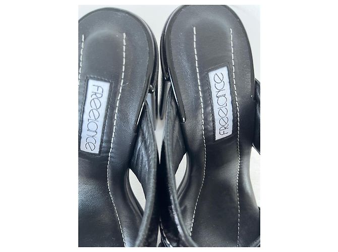 Free Lance Lackleder Mules Blockabsatz Schwarz - Ansicht 10