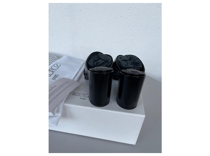 Free Lance Lackleder Mules Blockabsatz Schwarz - Ansicht 3