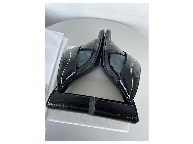 Free Lance Lackleder Mules Blockabsatz Schwarz - Ansicht 7