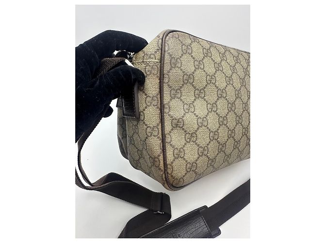 Borsa a tracolla Gucci GG Supreme Monogram Marrone Monogramma - vista 11
