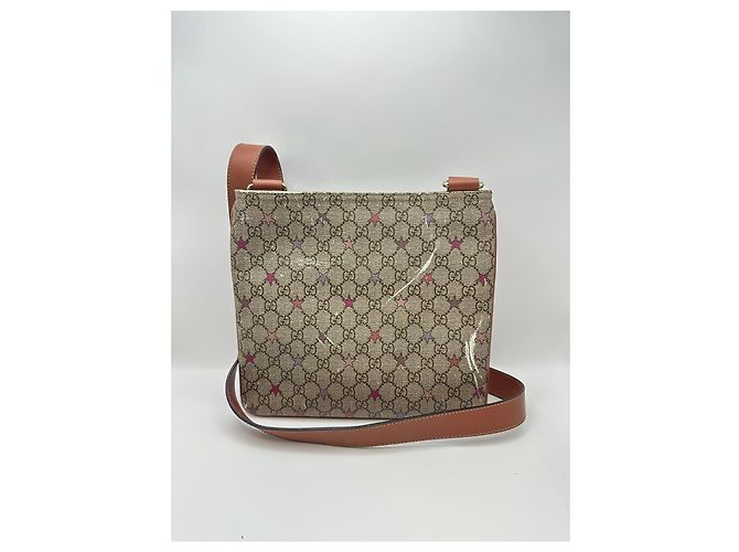 Borsa a tracolla Gucci GG Supreme Star Print Rosa Beige Porpora - vista 2