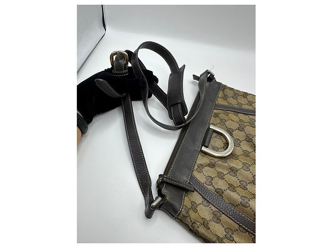Gucci Borsa a tracolla GG Canvas Abbey D-Ring Marrone Monogramma - vista 4
