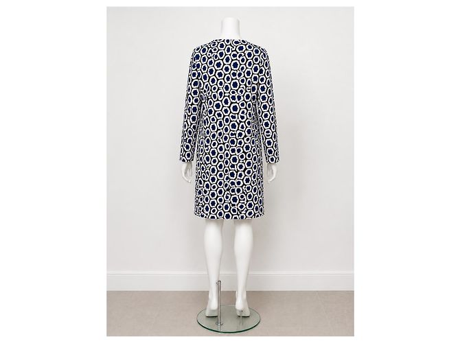 Vestido de jersey de seda Diane von Furstenberg REINA Negro Blanco Azul - vista 4