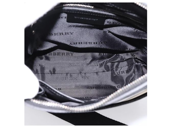 Bolso de hombro BURBERRY Nova Check Canvas Black Beige Auth am12376V Negro - vista 12