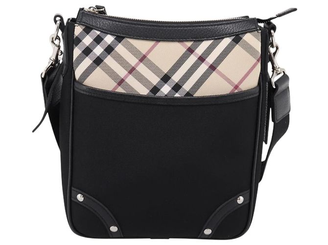 Bolso de hombro BURBERRY Nova Check Canvas Black Beige Auth am12376V Negro - vista 13