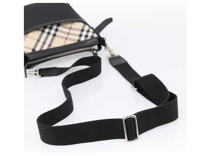 Bolso de hombro BURBERRY Nova Check Canvas Black Beige Auth am12376V Negro - vista 7